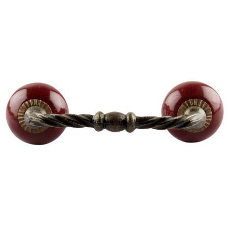 Solid Cherry Ceramic Cut Bridge Handles